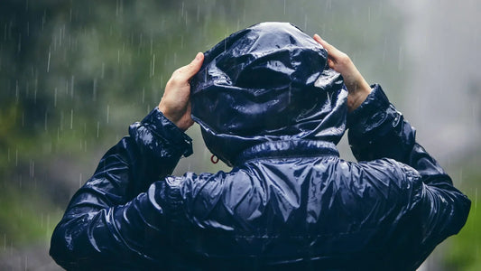 Man in rain jacket