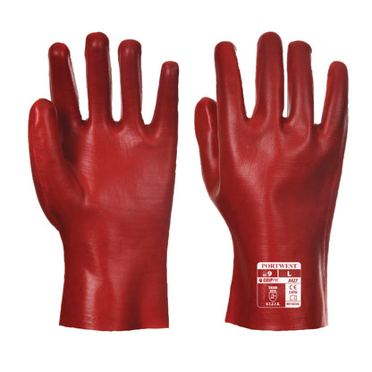 PVC Gauntlet 27cm Red - A427 Palm & Back