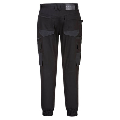 Cuffed Slim Fit Stretch Work Pants Black - MP703 Back
