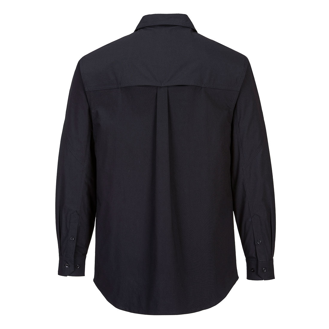 Utility Stretch Long Sleeve Shirt Black - MS106 Back