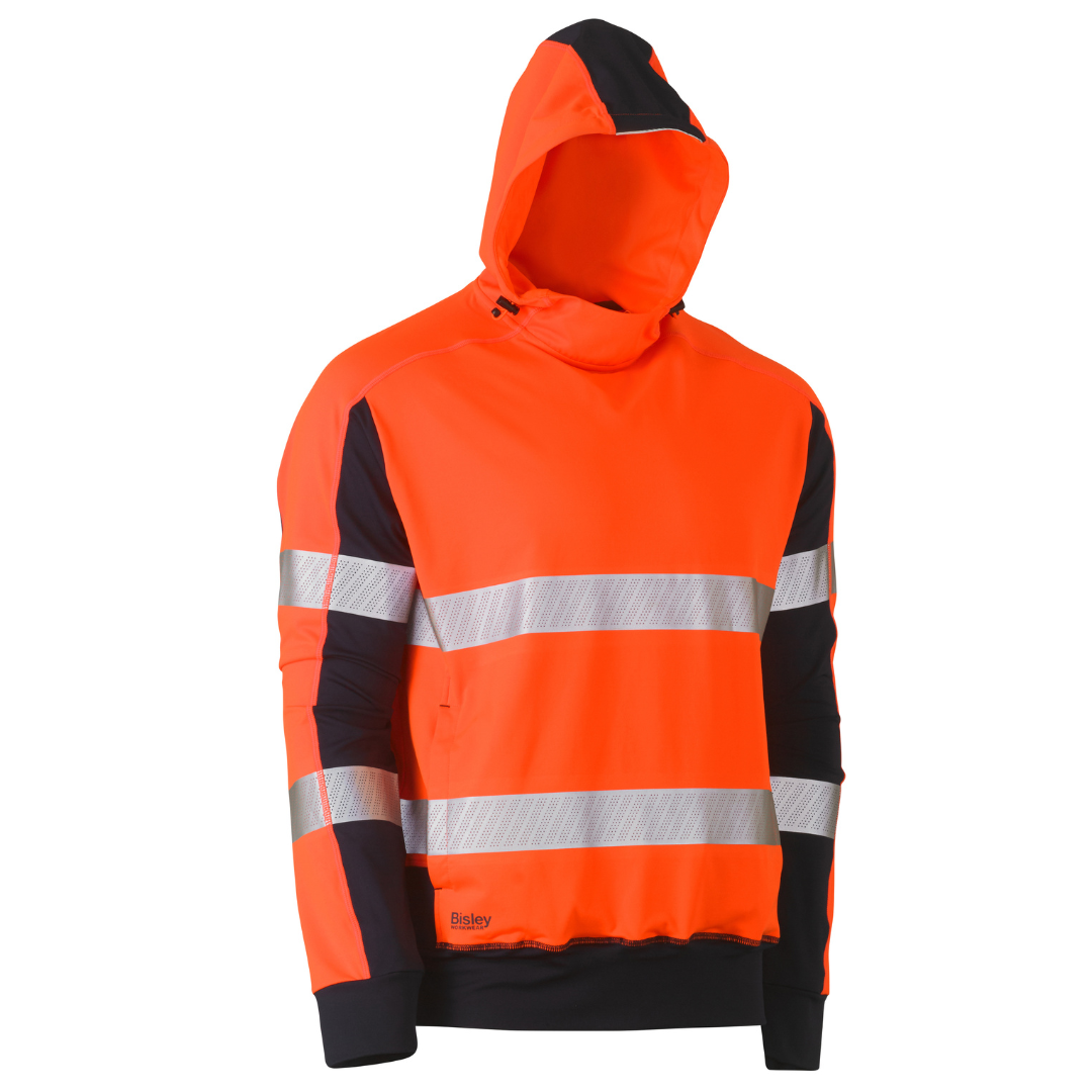 Taped Two Tone Hi Vis Contrast 4 Way Stretchy Hoodie - BK6815T
