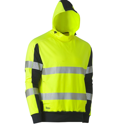 Taped Two Tone Hi Vis Contrast 4 Way Stretchy Hoodie - BK6815T