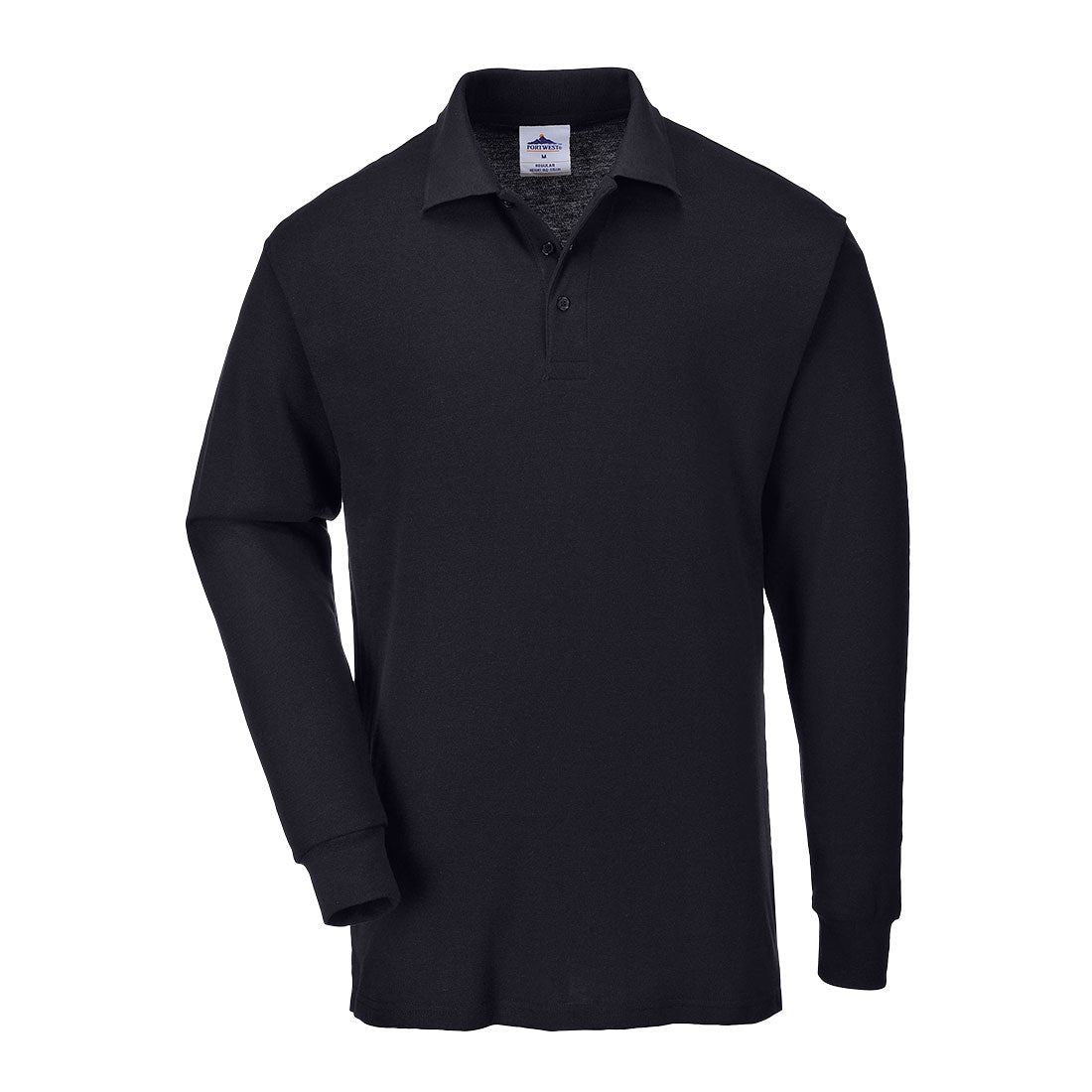 Genoa Long Sleeved Polo Shirt - B212 Black front