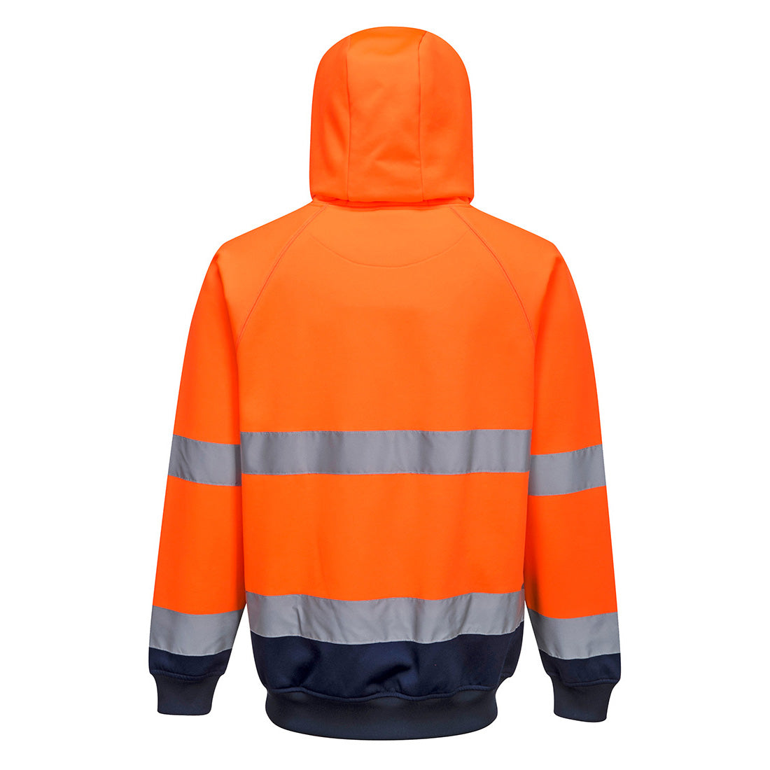 B316 - Two-Tone Hooded Sweatshirt Orange/Navy BACK