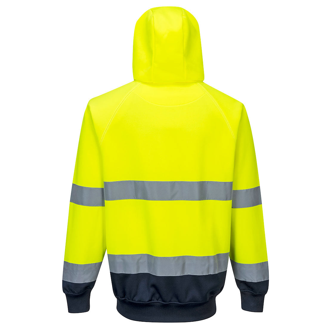 B316 - Two-Tone Hooded Sweatshirt Yellow/Navy BACK