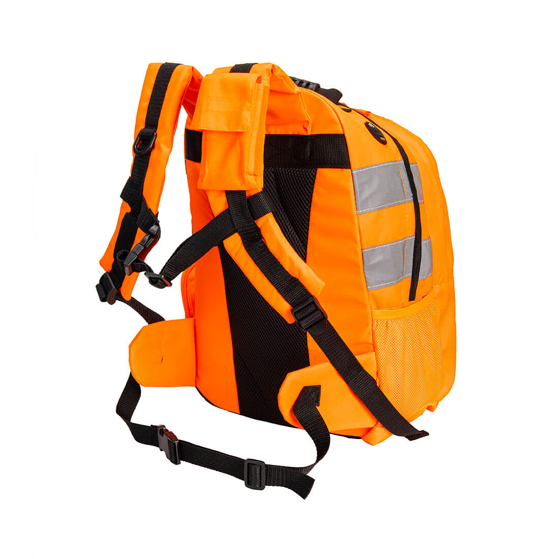 Hi-Vis Backpack with Tape 25L- B905 Orange Side profile