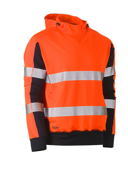 Taped Two Tone Hi Vis Contrast 4 Way Stretchy Hoodie - BK6815T