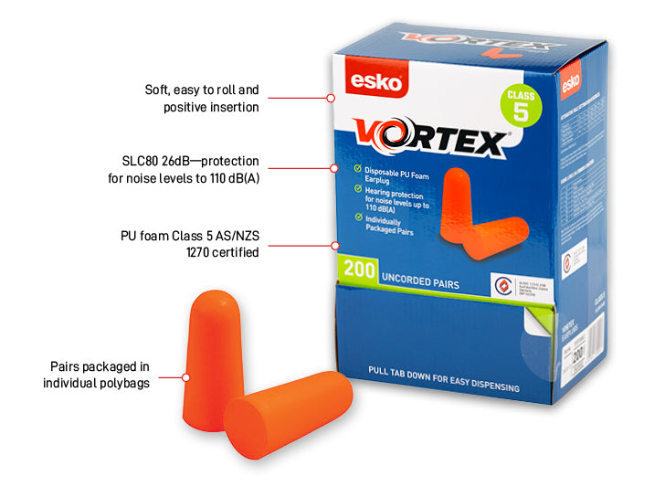 DE200 Esko vortex ear plugs 200 pairs