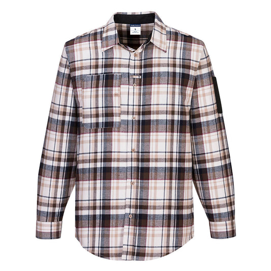 KX370 - KX3 Check Flannel Shirt Brown Check FRONT