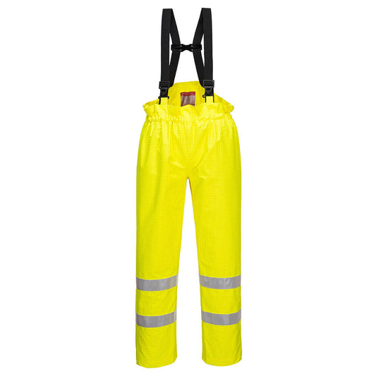 Bizflame Rain Unlined Hi-Vis Antistatic Pants Yellow- S780 Front