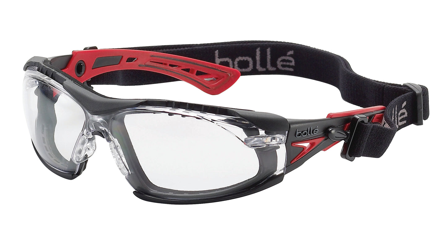 Bollé Rush Plus Seal Red/Black Temples - clear