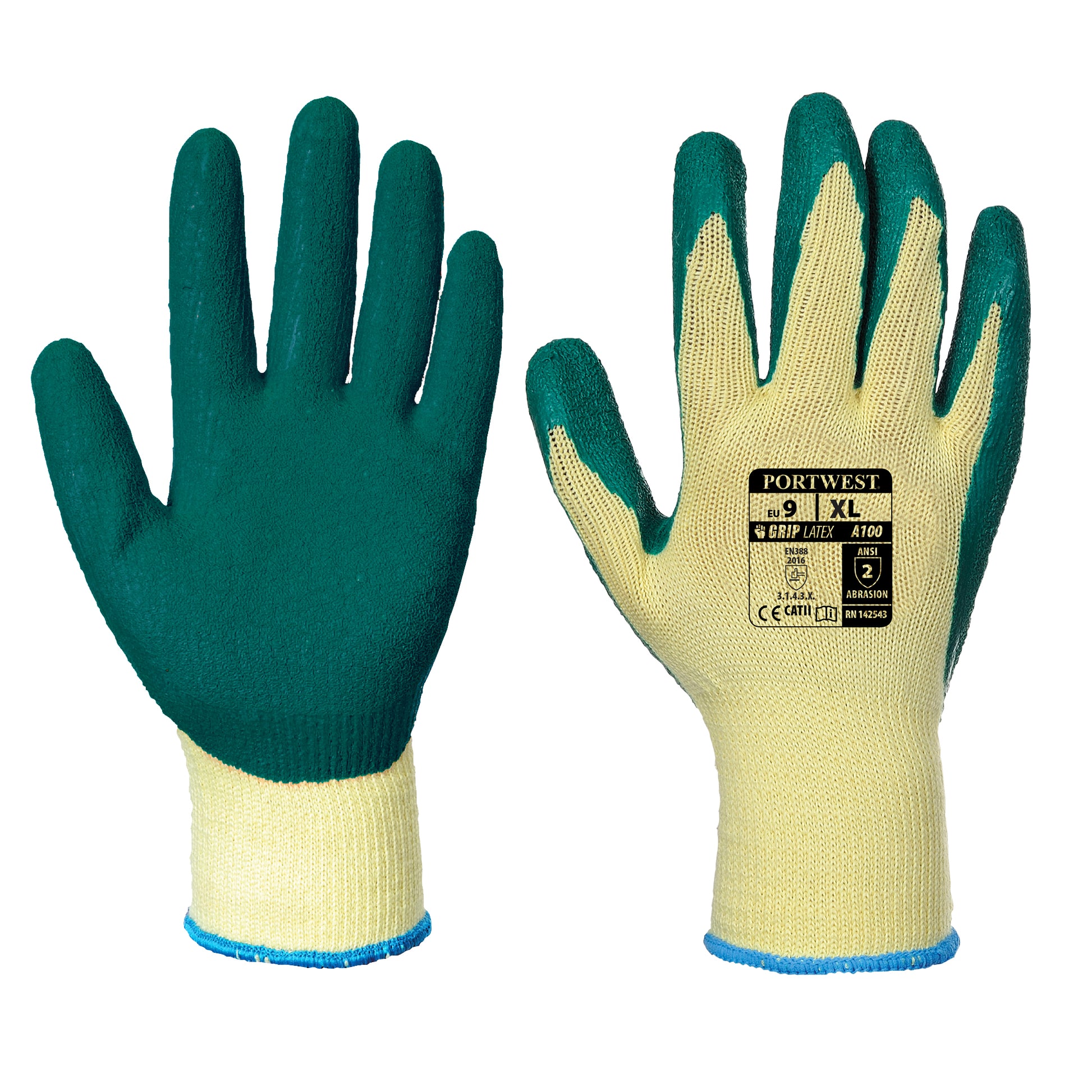 Grip Glove Green - A100 Palm & Back 