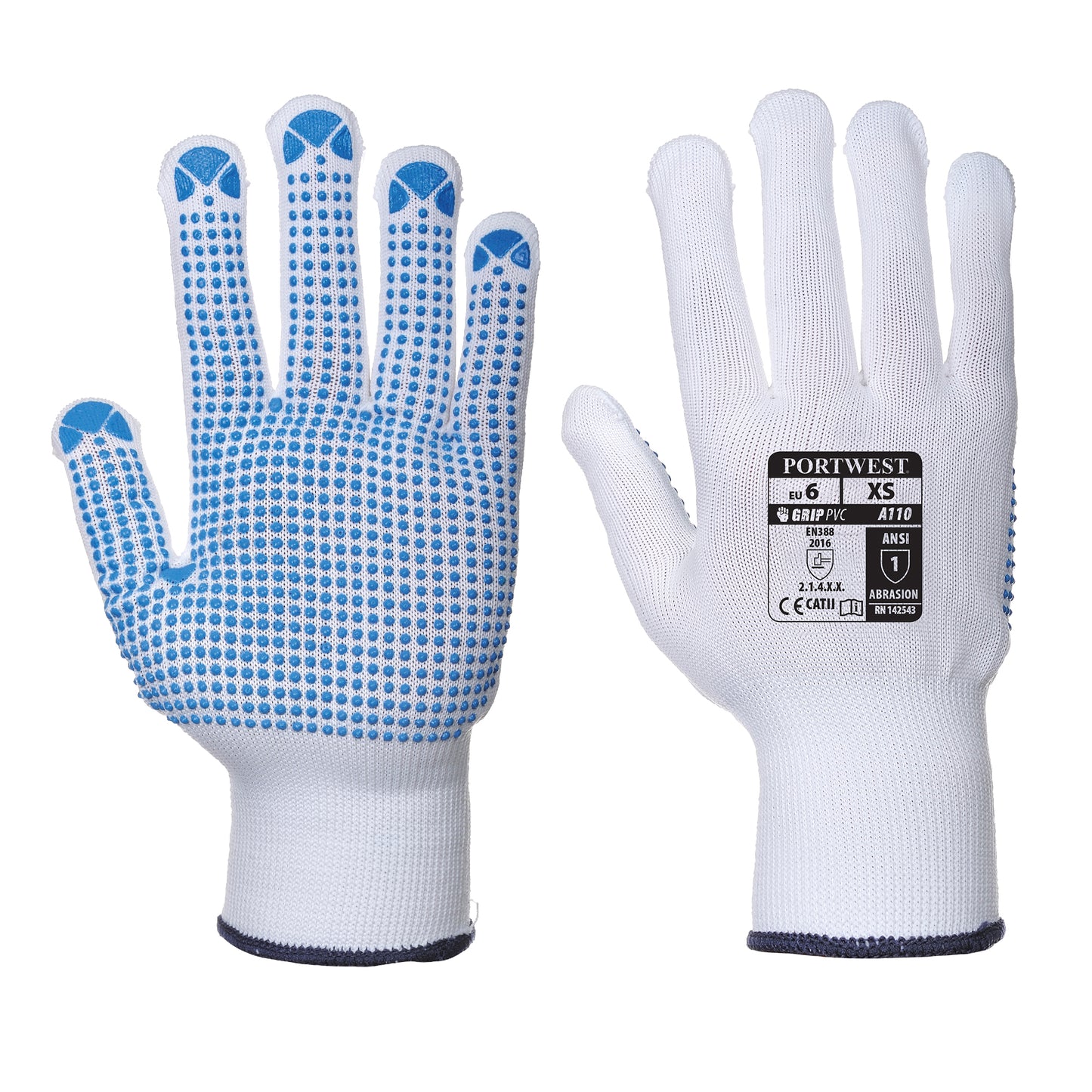 Polka Dot Glove Blue/White - A110 Palm & Back