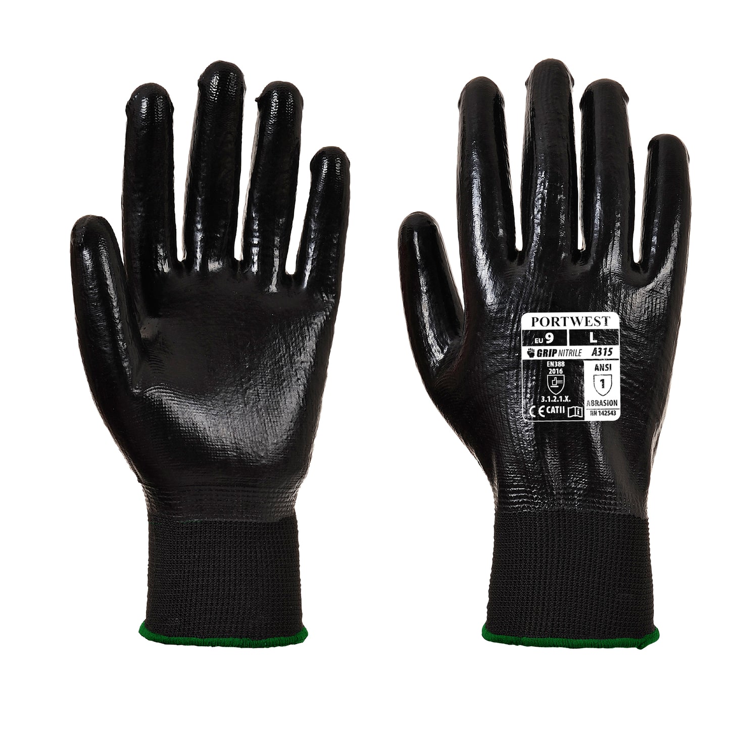 All-Flex Grip Glove Black - A315 Palm & Back 