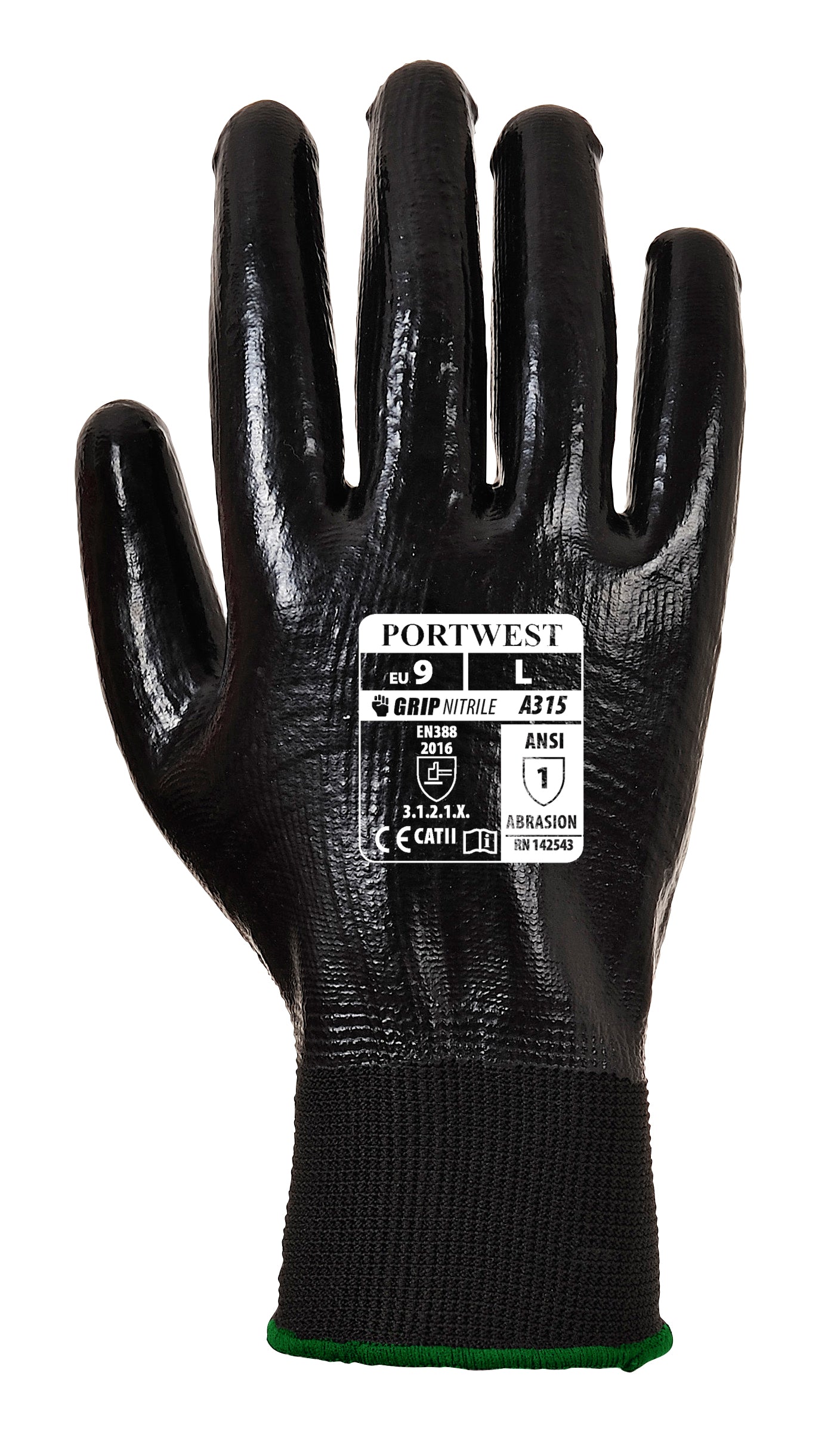 All-Flex Grip Glove Black - A315 Back 