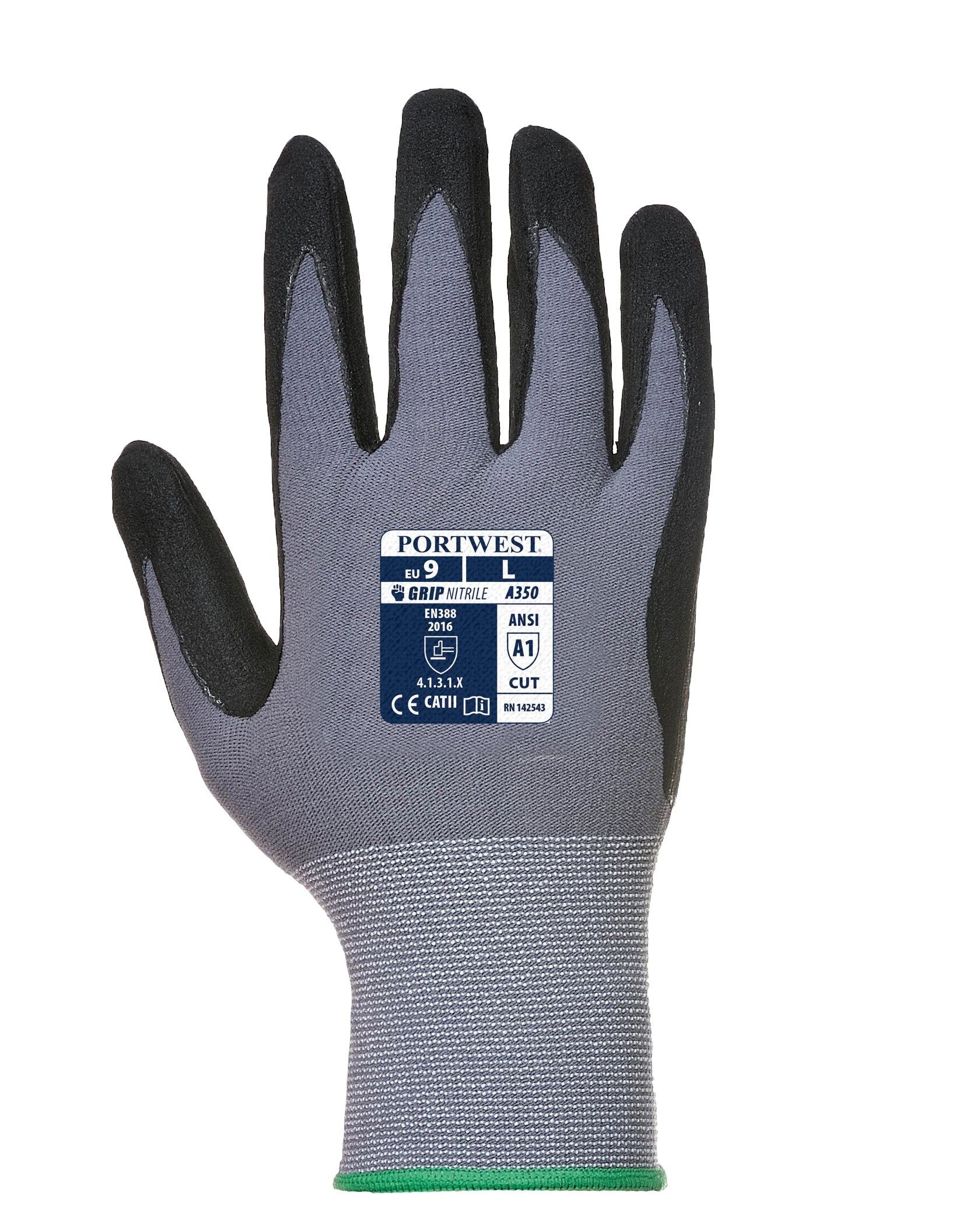 Dermiflex Glove Grey/Black - A350 Back