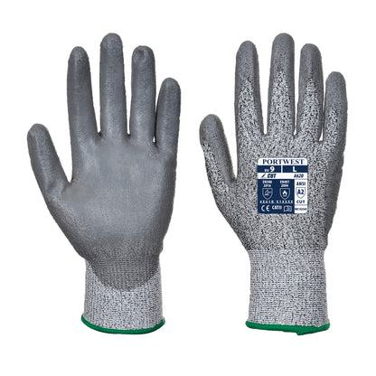 LR Cut PU Palm Glove Grey- A620 Palm & Back