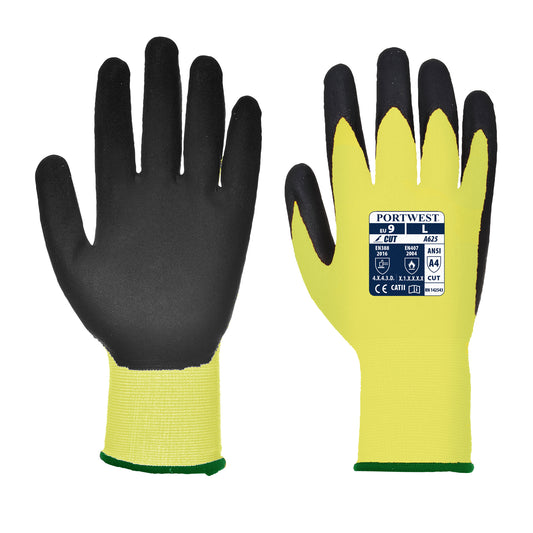 Vis-Tex PU Cut Resistant Glove Yellow - A625 Palm & Back