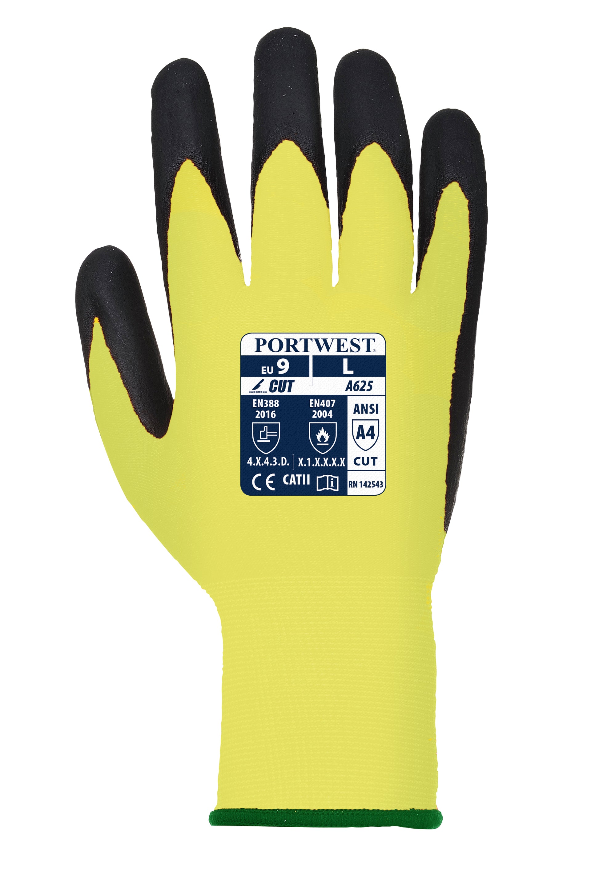 Vis-Tex PU Cut Resistant Glove Yellow - A625 Back