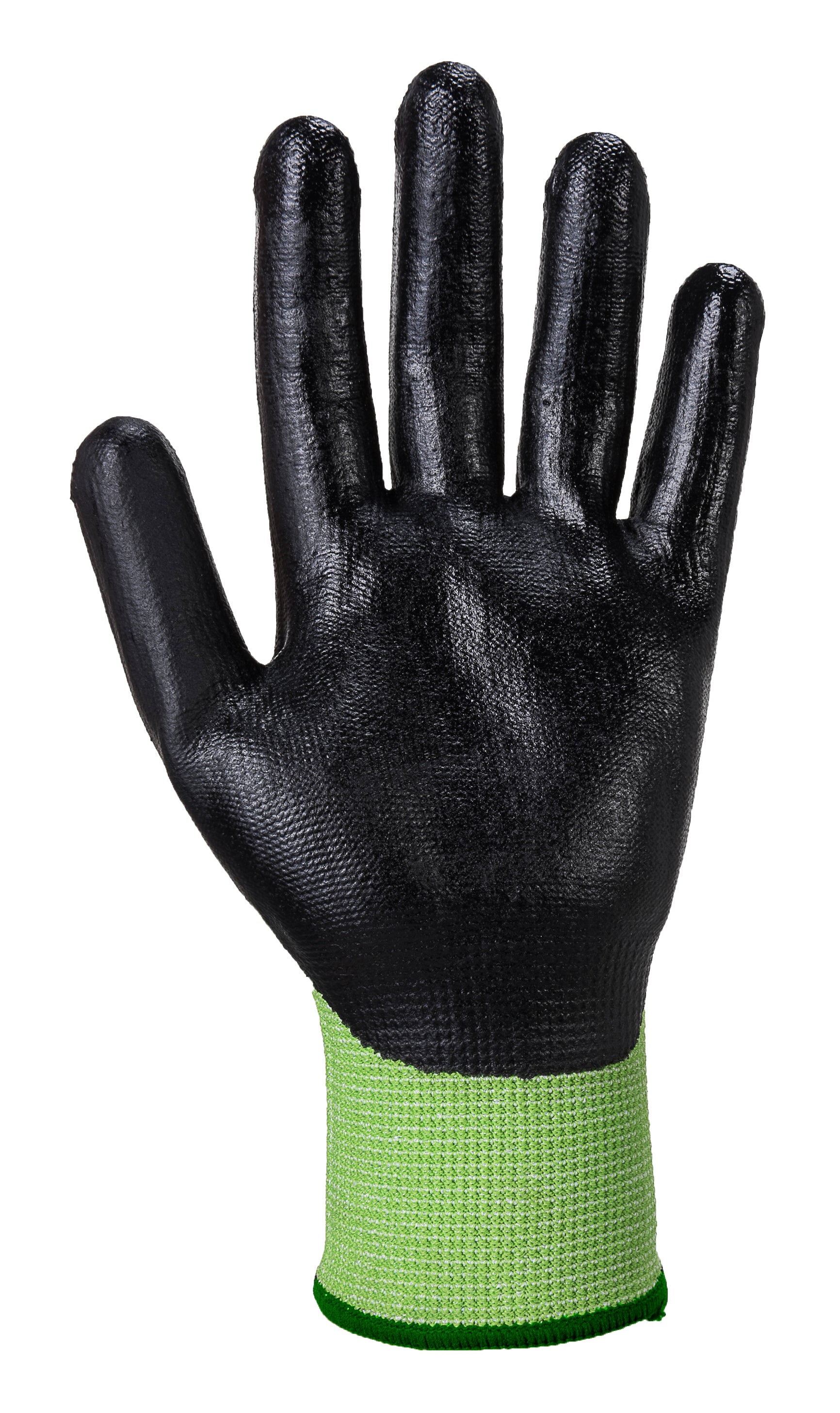 Green Cut Nitrile Foam Green/Black - A645 Palm 