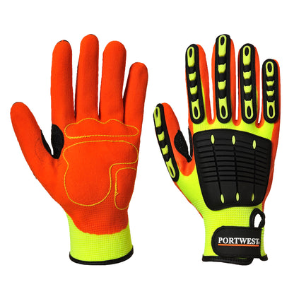 Anti Impact Grip Glove Orange - A721 Palm & Back