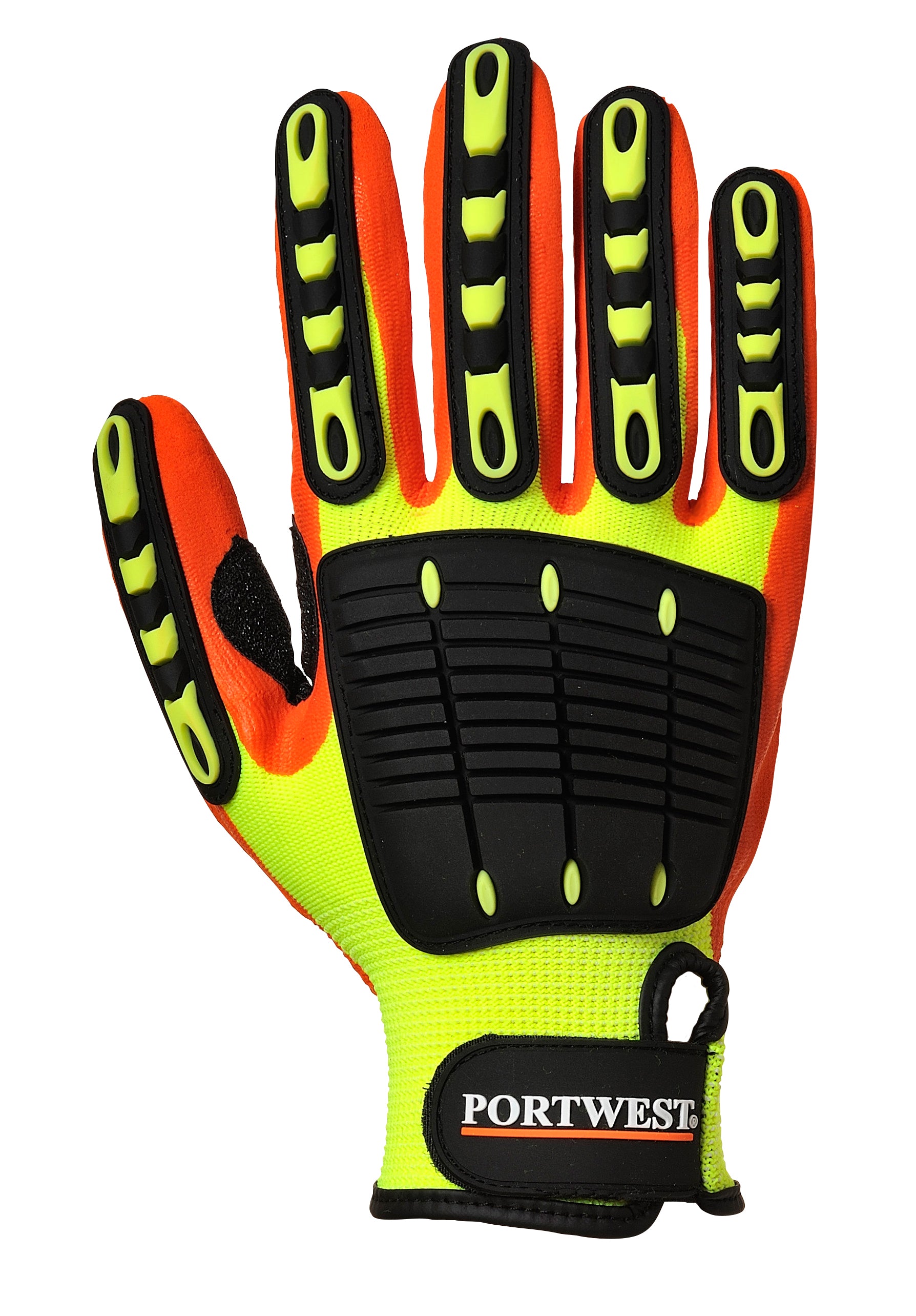 Anti Impact Grip Glove Orange - A721 Back