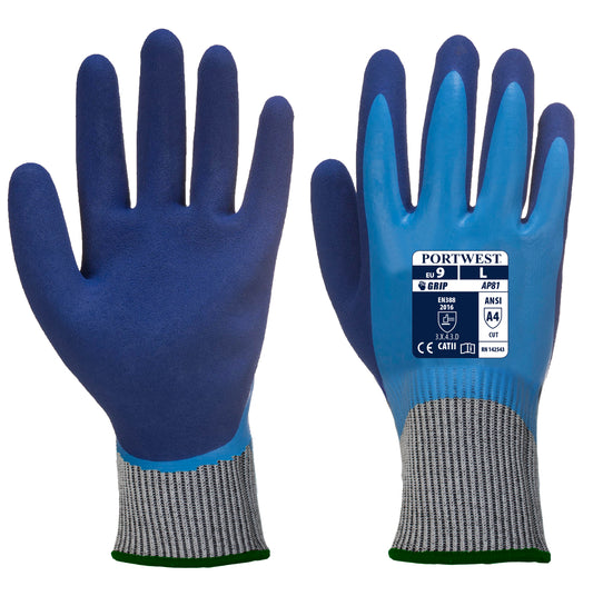 Liquid Pro HR Cut Glove Blue - AP81 Palm & Back