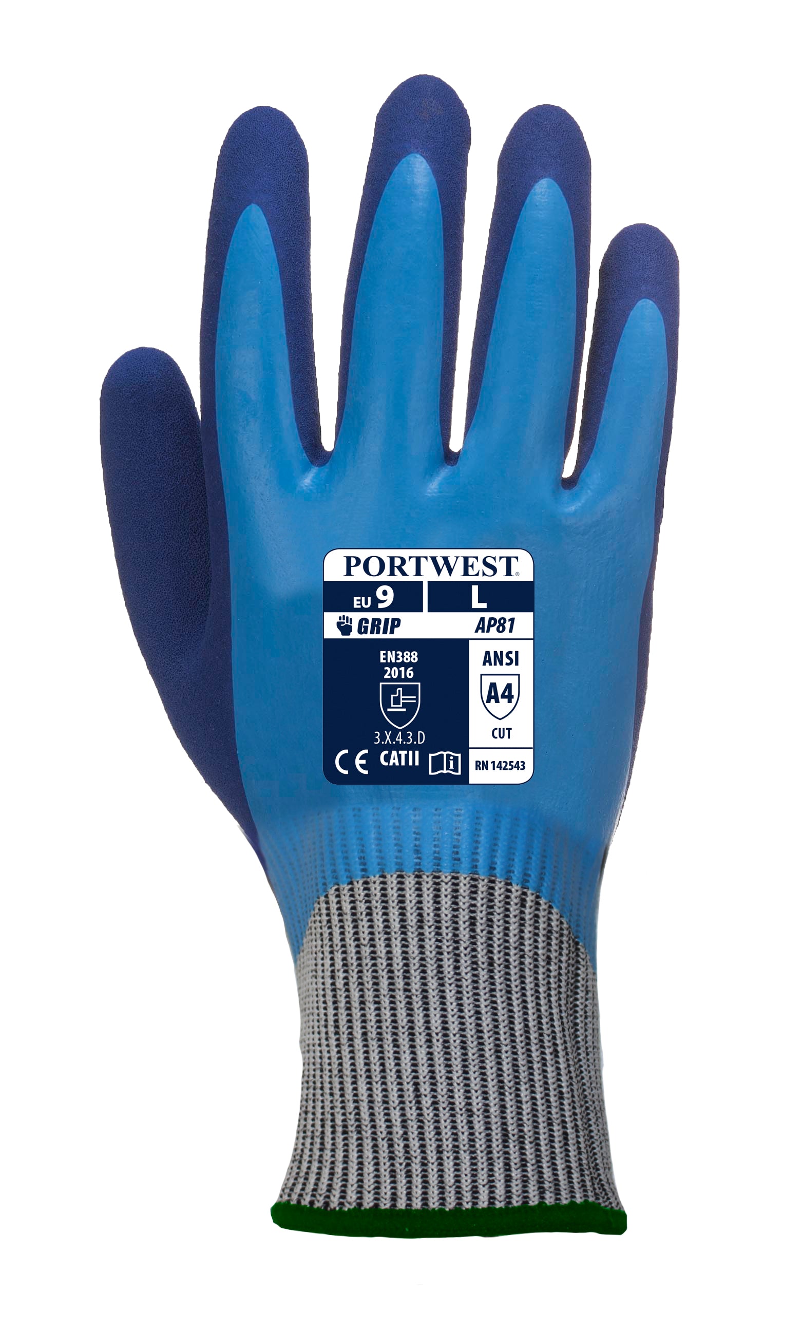 Liquid Pro HR Cut Glove Blue - AP81 Back