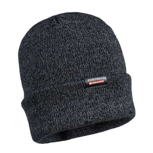 Reflective Knit Beanie, Insulatex Lined Black - B026