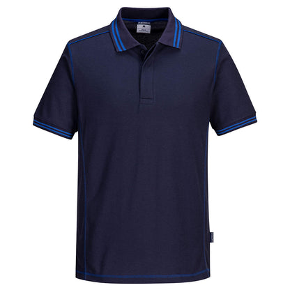 Essential Two Tone Polo Shirt Navy/Royal - B218 Front