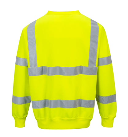 Hi-Vis Sweatshirt yellow back- B303