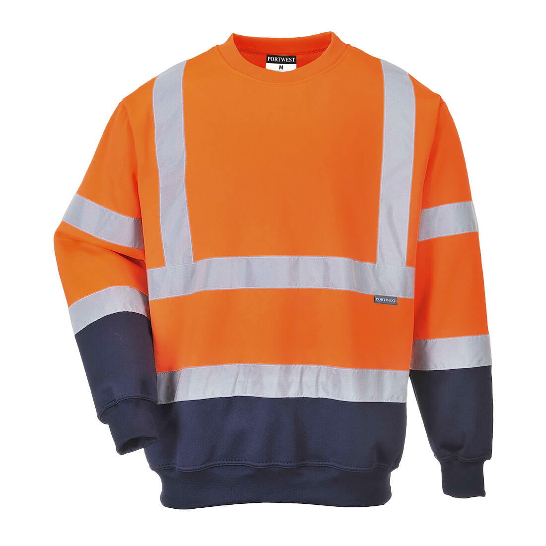 Two Tone Hi-Vis Sweatshirt Orange - B306 Front