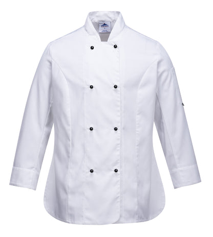 Rachel Chef Jacket L/S White - C837 Front