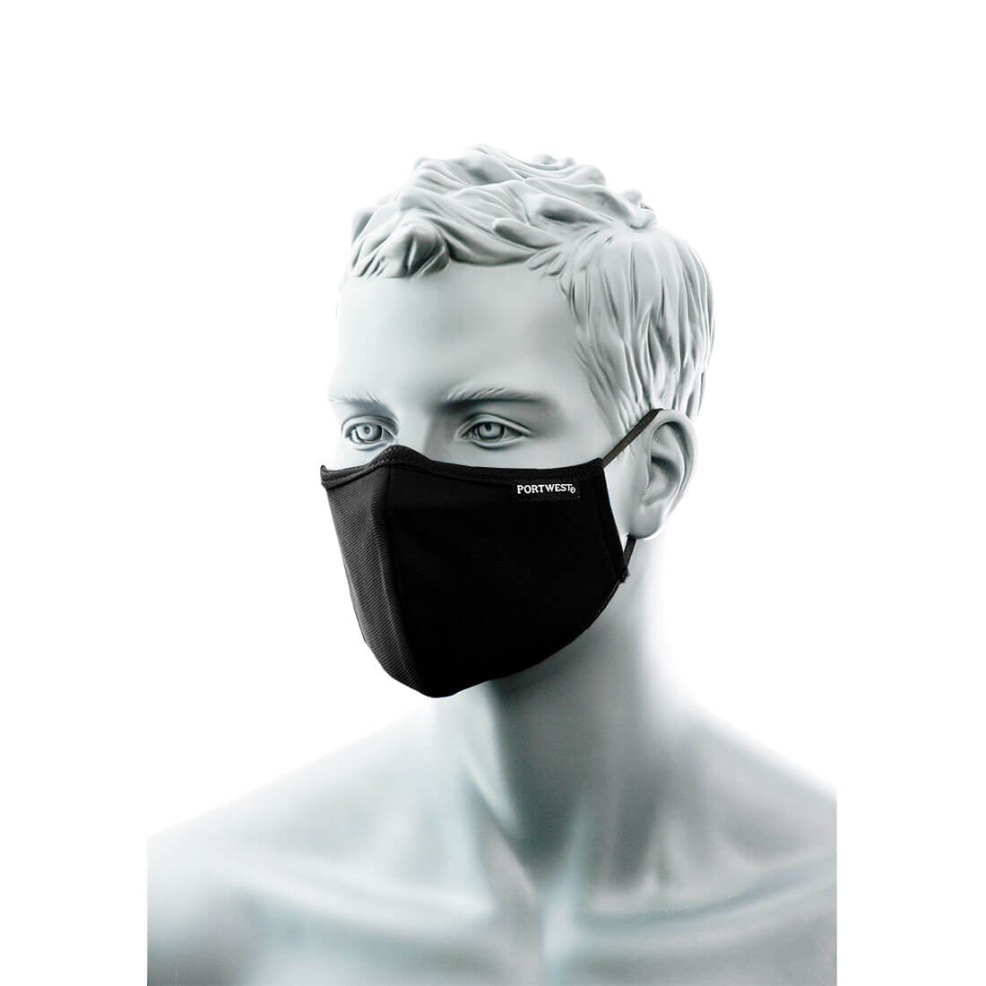 Products 3 PLY Anti-Microbial Fabric Face Mask with nose band - CV35 Black