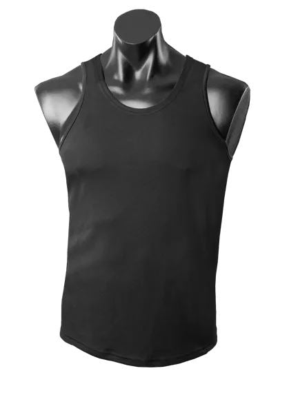 Mens Botany Singlet Black front- 2107