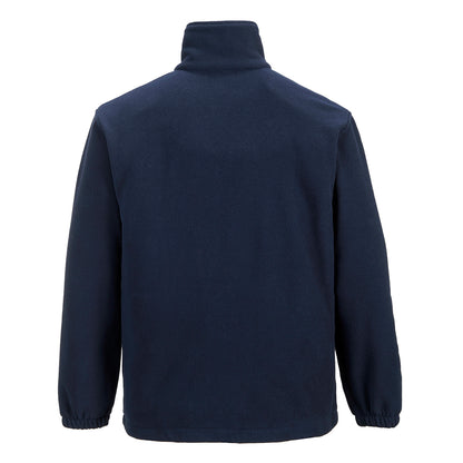 Aran Zip up Fleece Jumper navy back- F205