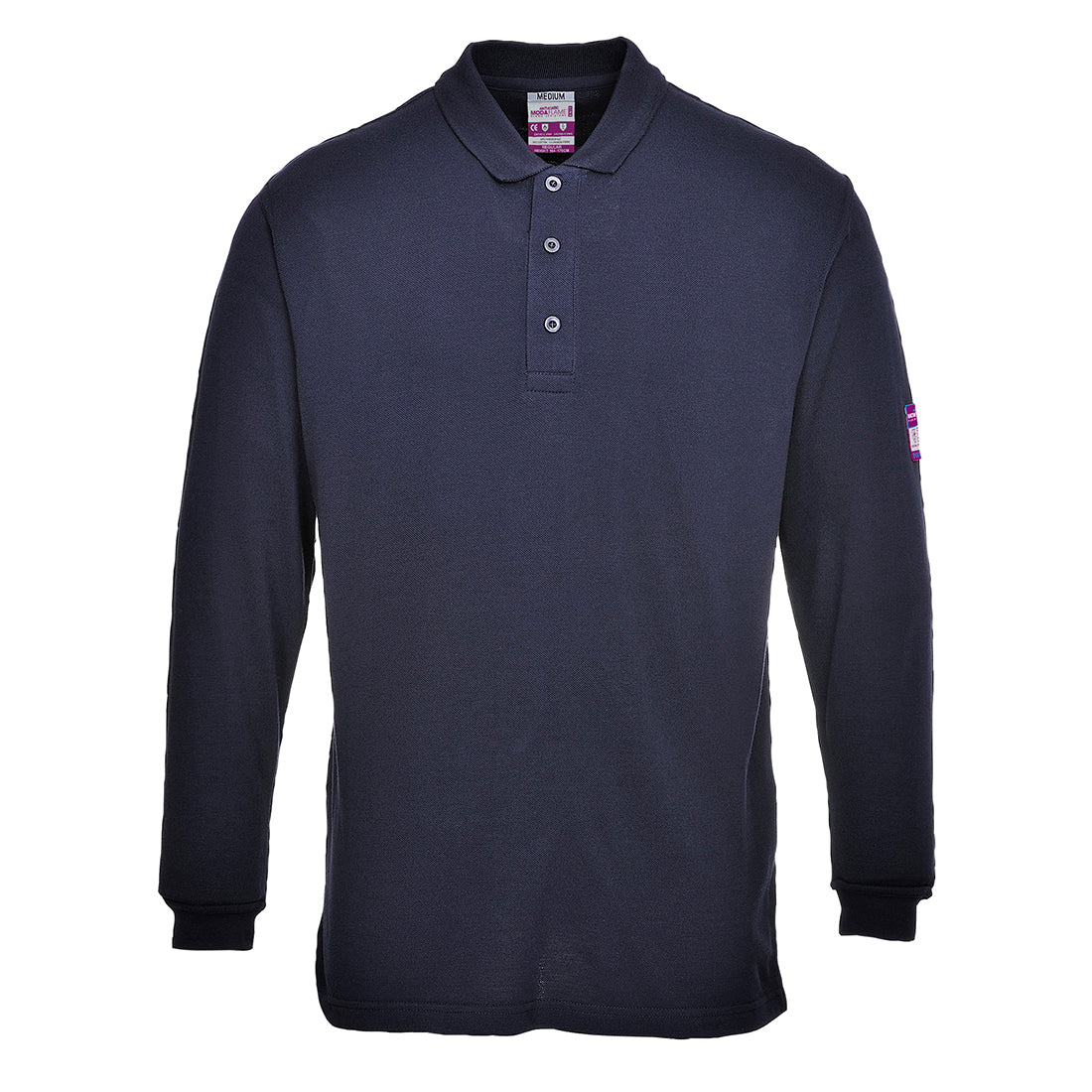 Flame Resistant Anti-Static Long Sleeve Polo Shirt 4.3 CAL - FR10