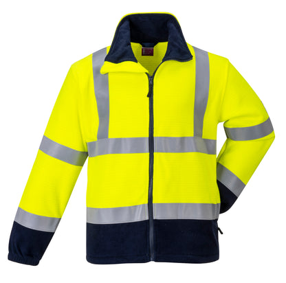 Flame Resistant Anti Static Hi-Vis Fleece yellow navy- FR31