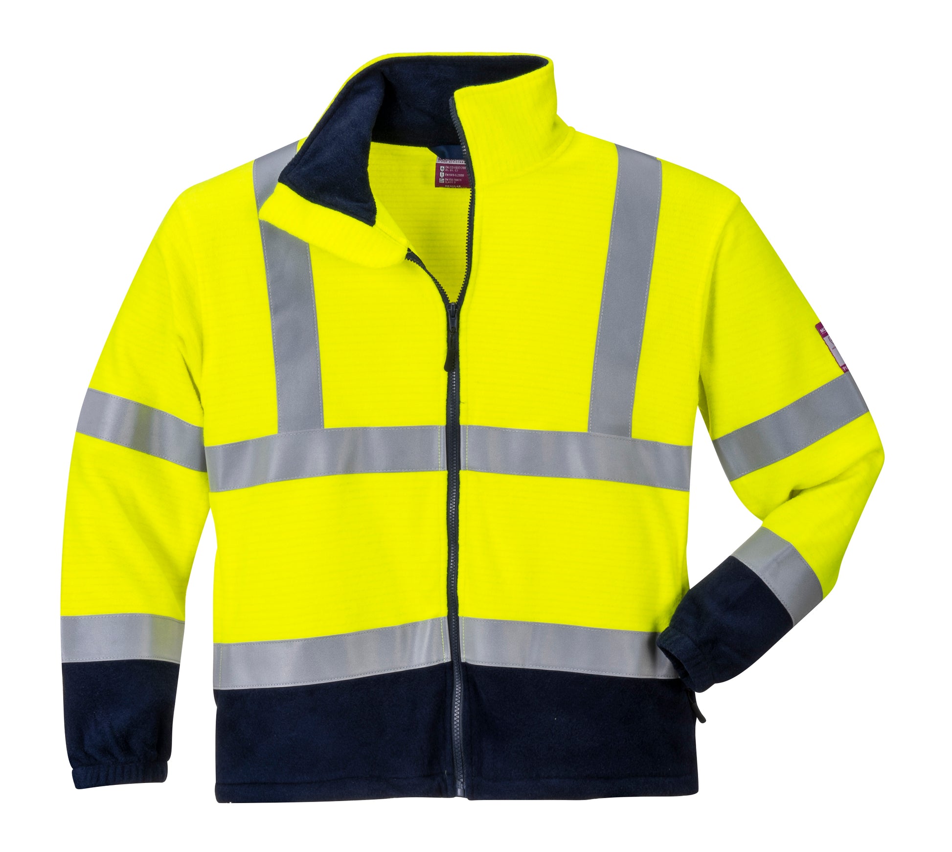 Flame Resistant Anti Static Hi-Vis Fleece yellow navy - FR31