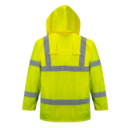 Hi-Vis Rain Jacket Yellow - H440 Back