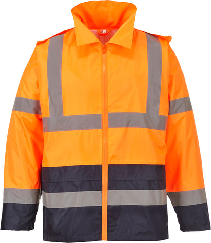 Hi-Vis Classic Contrast Jacket Orange - H443 Front