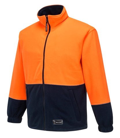 Asphalt Fleece Class D orange navy front - K8135