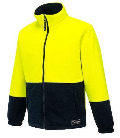 Asphalt Fleece Class D yellow navy front - K8135