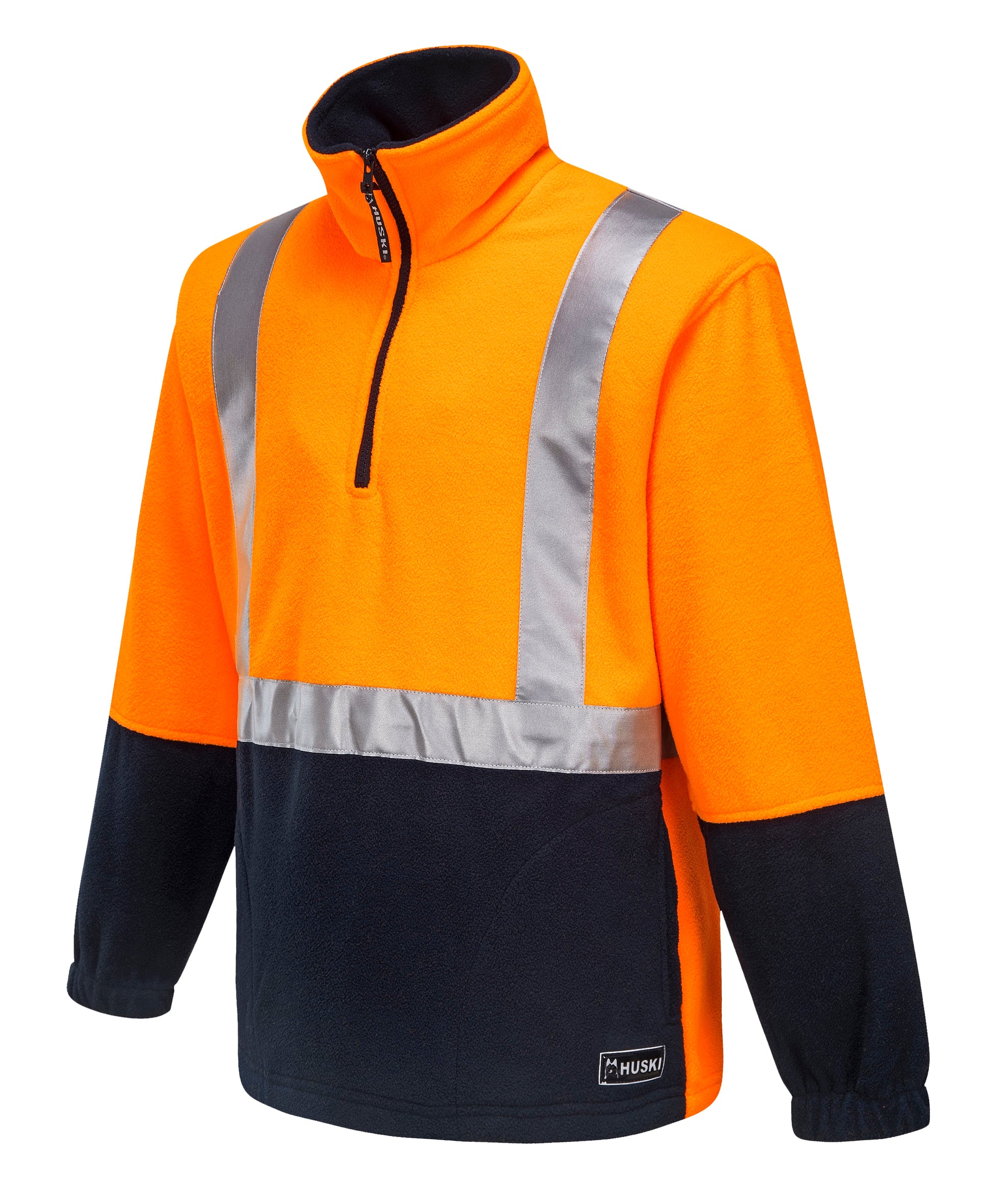 Utility Fleece Top D/N Orange navy front- K8162