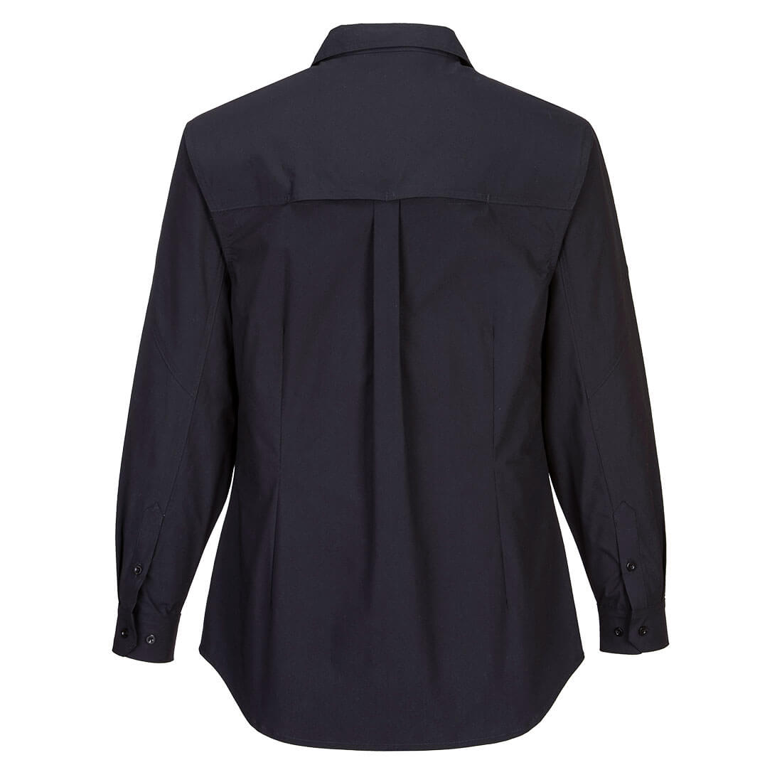 Ladies Utility Stretch Long Sleeve Shirt Black - Back - LS501