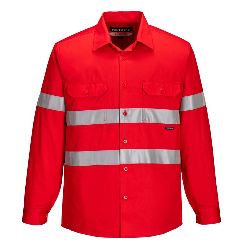 Lightweight Darwen Night Shirt Red - MA303 Front