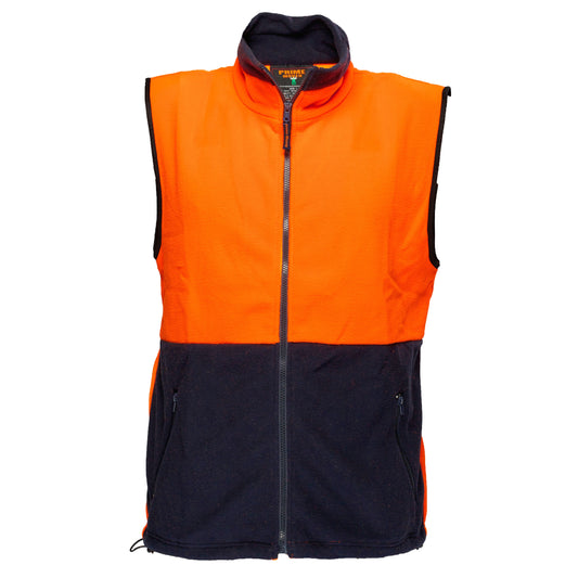 Hi-Vis Fleece Vest Class D orange navy- MF114