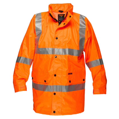 Hi-Vis Rain Jacket Lite D/N Orange - MF306 Front