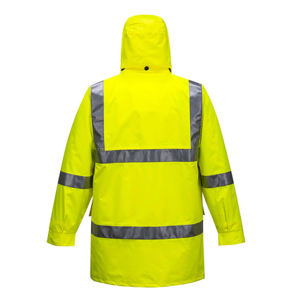 Hi-Vis Rain Jacket Lite D/N Yellow - MF306 Back