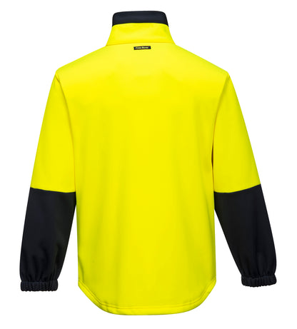 Water Repellent Brush Fleece Jacket yellow navy back zip- MH315